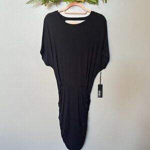 Lulu's Black Draped Back‎ Bodycon Dress Small NWT Elegant Cocktail Holiday Dress